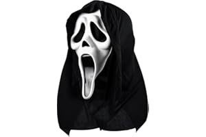 Toskope Halloween Horror Scream Mask, Natural Latex Costume Mask for Adults and Kids, Scary Movie Inspired Mask