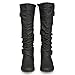 Twisted Women's Faux Leather Slouchy Buckle Strap Mid Calf Boots - VAN0109 Black, Size 10