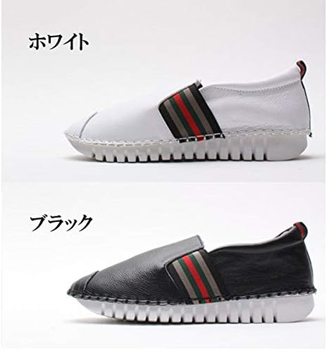 Amazon 本革 スリッポン レディース スニーカー 厚底 黒 白 レザー レディーススニーカー ローカット シンプル カジュアル レディースシューズ 紐なし 靴 大きいサイズ ホワイト 25 0cm ホワイト 25 0cm ローファー スリッポン