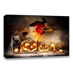 Canvas Wall Art Halloween Pumpkin Lantern...