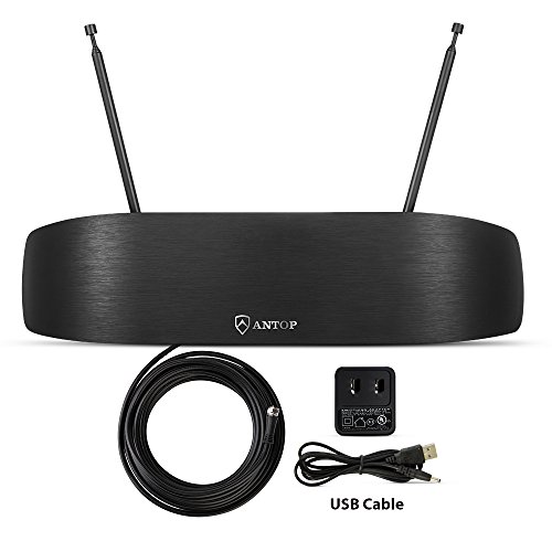 Indoor tv antenna with smartpass amplified and 360 rota…