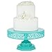 Isabelle Collection Teal 12 Inch Metal Cake Stand, Round Wedding Birthday Party Dessert Cupcake Pedestal Display Plate