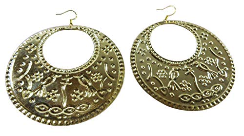 BELLY DANCE EGYPTIAN METAL COIN EARRING JEWELRY GYPSY (GOLD) 110