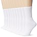 Fruit of the Loom Women's 10 Pack Cushioned Crew Socks, White, Shoe Size: 4-10