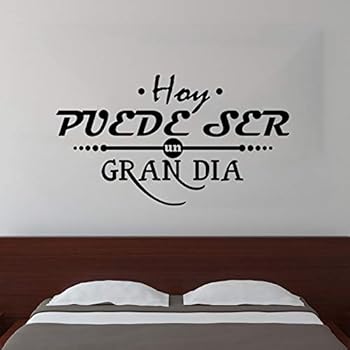 Bidsu Wall Decal Quote Words Lettering Decor Sticker Wall Vinyl Spanish Quote Wall Decal hay Puede ser un Gran día Wall Sticker for Living Room Bedroom Office Library