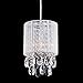 DAYCENT Modern Crystal Pendant Light Hallway Fixtures Ceiling Hung Silver Sring Drum Shade Hanging Lamp