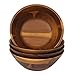 7-Inch Acacia Wooden Salad Bowls, AIDEA 4 Acacia Wood Bowl Set for Cereal Fruit Pasta,Hardwood Serving - Best Christmas Gift primary