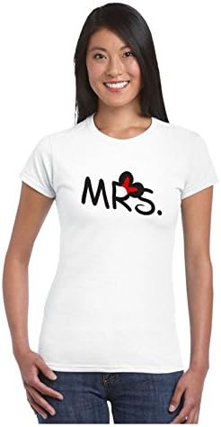 Giftsmate Soulmate Mickey Minnie Romantic Valentine Tshirts for Women-W