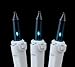 Novelty Lights 11 Feet 50 Bulb Incandescent Mini Light String, Teal with 2.5-Inch Spacing on White Wire, UL Listed Commercial Grade Indoor/Outdoor Mini Lights, Connectable End-To-End