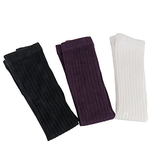 Ehdching 3 Pack Cable Knit Tights Cotton Leggings Stocking Pants for Baby Toddler Kids Girls (S(0-18 Months), Multicolor)