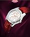 J.Market Womens Quartz Watch 50 Meters Waterproof Quartz Fashionable Watch with Genuine Leather Band (Red)