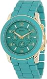 Geneva Platinum Women's 9158.Gold.Teal Green Stainless-Steel Quartz Watch with Green Dial