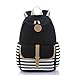 abshoo Causal Travel Canvas Rucksack Backpacks for Girls School Bookbags (Black)