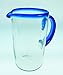 Mexican Glass Blue Rim Tumblers Set of 8, 20 Oz.