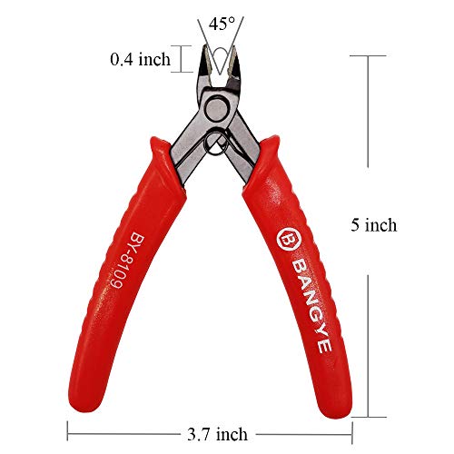 Wire Cutter - Flush Cutter Micro Shear Wire Cutters Precision Side Cutters 45 Degree for Electronics Aluminum Jewelry 3D Printer, 5inch