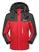 GEMYSE Men's Windproof Ski Jacket Warm Raincoats Snowboarding Hooded Parka With Multi-Pockets (Red,X-Large)