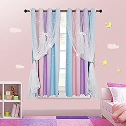 ZJXSNEH Gradient Double-Layered Drapes Blackout