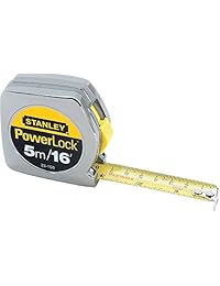 Stanley Consumidor Herramientas 33   158 Powerlock   Cinta métrica Regla, métricas, ABS Caja cromada, de 5 m x 3 4 in.