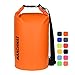 MARCHWAY Floating Waterproof Dry Bag 5L/10L/20L/30L, Roll Top Dry Sack for Kayaking, Rafting, Boating, Swimming, Camping, Hiking, Beach, Fishing, Skiing, Snowboarding (Deep Orange, 20L)