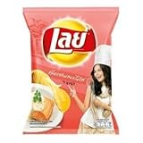 Lays Potato Chips, Cream Cheese Salmon Flavour 77g