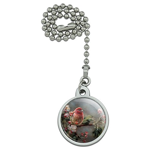Graphics and More Purple Finch Bird Tree Blossoms Ceiling Fan and Light Pull Chain