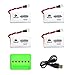 Noiposi 4pcs 3.7v 500mAh Upgrade Rechargeable Lipo Battery with 6 in 1 Charger for JJRC H31 H37 Eachine E50 drone Hubsan X4 FPV H107C H107D H107L H107P H108 RC Quadcopter