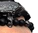 KOKOSHELL Batman and Robin Natural Stone Elastic Beaded Bracelet for men women kids (Superhero Charm DC Comics Dark Knight Prince) Black Beads Lava Rock Bracelets