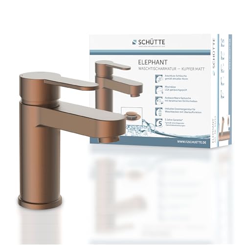 Elephant Washbasin Mixer Tap with Drain Fitting, Copper
