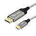 USB C to DisplayPort Cable, Kimwood 6ft 4K@60Hz Braided (Thunderbolt 3 Compatible) Type C to DisplayPort Cable for MacBook Pro 2018, iPad Pro 2018, iMac 2017, Surface Book 2, Galaxy S8/S9and More