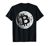 Mens Mens Bitcoin Logo Moon Shirt Cryptocurrency Money Gift Geek XL Black