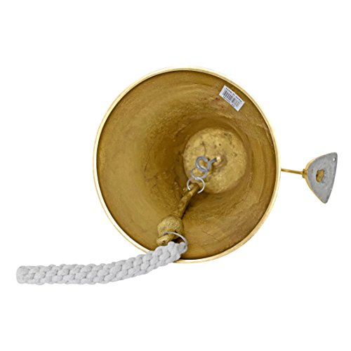 Nautical Cove Solid Brass Ships Bell 8" Tall and Wall Mountable - Clear Ring for Indoor and Outdoor Use - Thumbnail 5