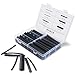 MulWark 130pcs 3:1 Assorted Marine Grade Dual Wall Adhesive Lined Black Heat Shrink Tube Wiring Wrap Tubing Assortment Electrical Cable Sleeve Set - For Automotive, Household, Audio, Video Application primary