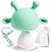 Silicone Baby Teething Toys Infant Rattling Teether Soothing Pacifier, BPA Free Teethers, Mushroom Teether (Green)