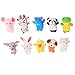 Dolland 10pcs Different Cartoon Animal Finger Puppets Soft Velvet Dolls Props Educational Toys
