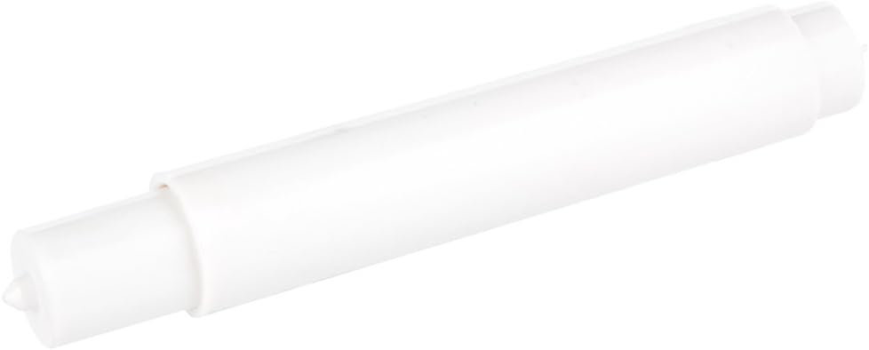 Metlex Bathroom Toilet Roll Holder Spindle - Spring Roller - White Plastic - Set
