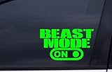 BEAST MODE ON Sticker (design#1) LIME GREEN 7