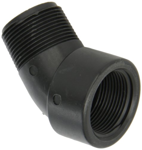 Banjo SL125-45 Polypropylene Pipe Fitting, 45 Degree Street Elbow, Schedule 80, 1-1/4" NPT Female x NPT Male
