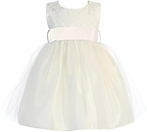 Roberoody Elegant Nice Girls Jacquard &amp; Tulle Dress Off-White/Ivory6