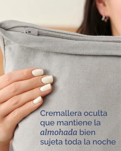 Jersey Fitted Sheet Cotton 140 x 200 cm Light Grey + 2 Pillowcases 80 x 80 cm – Pack of 3 – 100% Cotton – Terry 40 cm / 16 Inches – Soft, Anti-Wrinkle and Hypoallergenic – Oeko-Tex Standard 100