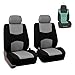 FH Group Flat Cloth Front Set Car Seat Covers (Gray) with Gift - Universal Fit for Trucks, SUVs, and Vans