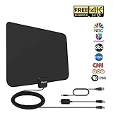 Amplified HD Digital TV Antenna 60-100 Mile Range.Support 4K HD VHF UHF Freeview Television Local Channels w/Detachable Signal Amplifier and 13.3ft Longer Coax Cable-[2019 Latest]