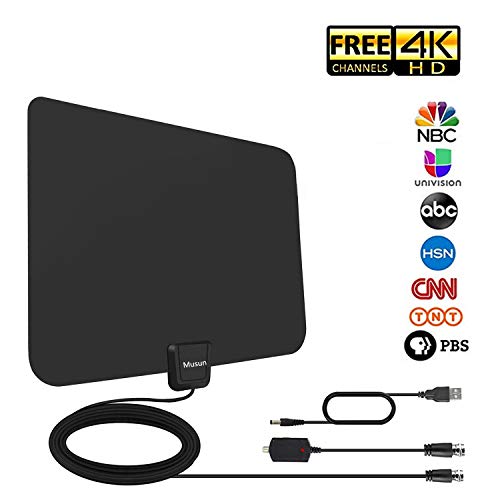 Amplified HD Digital TV Antenna 60-100 Mile Range.Support 4K HD VHF UHF Freeview Television Local Channels w/Detachable Signal Amplifier and 13.3ft Longer Coax Cable-[2019 Latest]