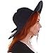 Simplicity Women's Summer UPF 50+ Roll Up Floppy Beach Hat with Ribbon Black
