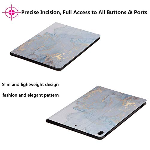 LittleMax Case for iPad 10.2 Inch 2019 (7th Generation) Tablet, Ultra Slim Flip Folio Standing Case Auto Wake/Sleep Cover for New iPad 10.2 Inch - Gold Map