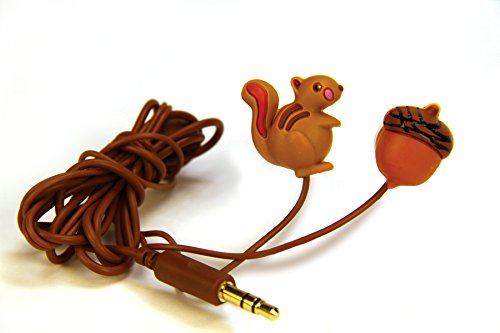 DCI Earbuds, Squirrel and Nut Headphone Earbuds - Brown - Thumbnail 2