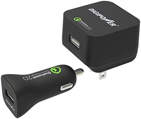 QUALCOMM QUICK CHARGE 2.0 WALL &amp; CAR CHARGER KIT 2AMP 10 WATT With 5FT MICRO USB CABLE (Charges 75% Faster than regular charger) Charger for Samsung, HTC, Motorola, LG