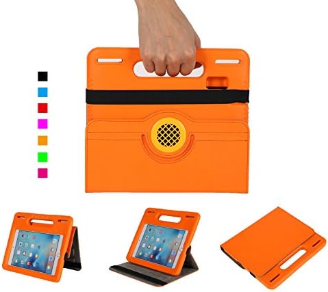 iPad Mini 4 Case, DICEKOO Kids Light Weight Handle Portable with 360 Degree Rotating Stand Case and Screen Protector Shockproof Children Cover for Apple iPad Mini 4 (Orange)