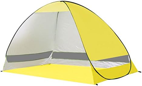 Rhorawill Automatic Pop Up Beach Tent: 2-3 Persons, Easy Set Up, Durable Stable Shade Shelter With Sun UV Protection For Privacy At The Seaside, Park, Yard, Lightweight And Easy To Fold Canopy, Yellow