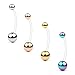 Ruifan 4PCS Pregnancy Sport Maternity Flexible Bioplast Belly Navel Button Ring Retainer 14G 1 1/2Inch (38mm) - Mix Color 2#