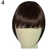 Lady Clip-on False Bang Neat Fringe Hairpiece Hair Extensions Headwear Pp01 (dark brown)